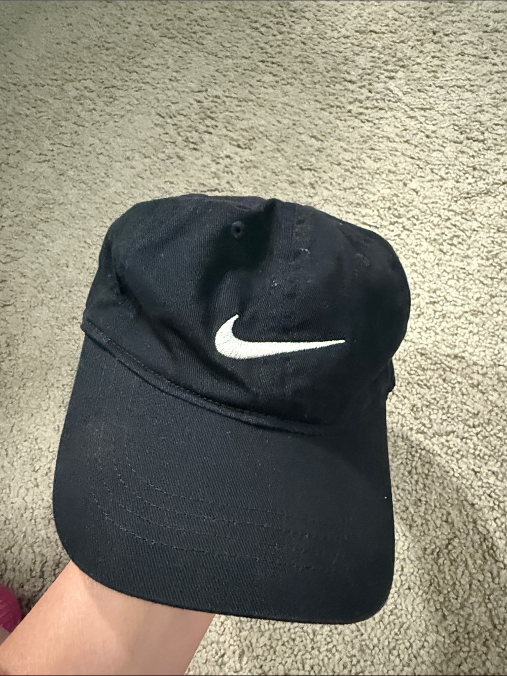 Nike Black Baseball Hat with White Swoosh